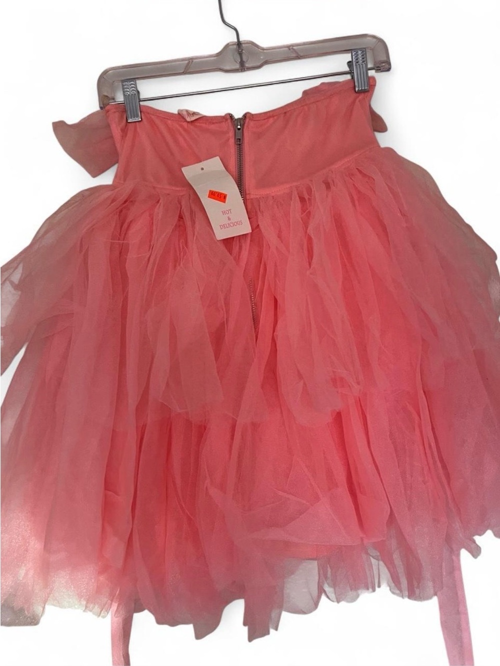 Coral Tulle Ruffle dress - Picture 3 of 3